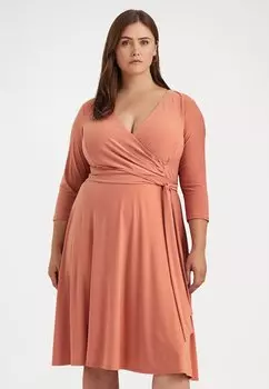 Платье из джерси Lauren Ralph Lauren CARLYNA SLEEVE DAY DRESS, цвет pink mahogany