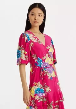 Платье из джерси Lauren Ralph Lauren, розовый/разноцветный