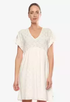 Платье из джерси Le Temps Des Cerises с модным кружевным узором, белый