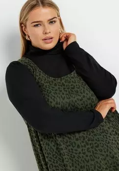 Платье из джерси LEOPARD PRINT PINAFORE Yours Clothing, темно-зеленый