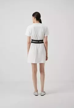 Платье из джерси Logo Tape Dress KARL LAGERFELD, белое