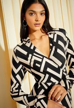 Платье из джерси LONG SLEEVE MIDI Friends Like These, белый