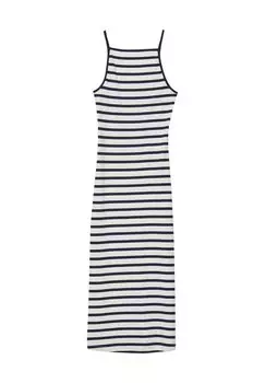 Платье из джерси LUNGO A RIGHE Calliope, темно-синий