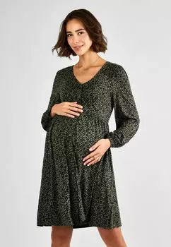 Платье из джерси MATERNITY FIT - BUTTON THROUGH JoJo Maman Bb, зеленый