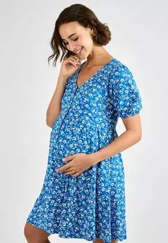 Платье из джерси MATERNITY FIT - FLORAL JoJo Maman Bb, синий