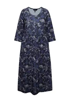 Платье из джерси MATTED ROUND NECK EMPIRE Ulla Popken, черный