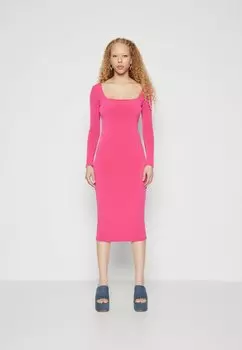 Платье из джерси MEL SQUARE NECK MIDI WAL G., цвет hot pink
