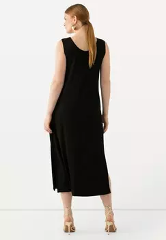 Платье из джерси MIDI EN TISSU FLUIDE LIGNE EN A COL EN V SANS MANCHES Ulla Popken, черный
