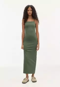 Платье из джерси MIDI PULL&BEAR, хаки