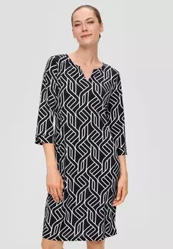 Платье из джерси MIT GRAFISCHEM s.Oliver BLACK LABEL, темно-синий