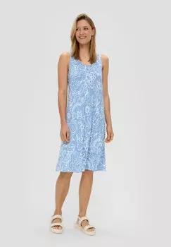 Платье из джерси MIT PLISSEEFALTEN s.Oliver, светло-голубой