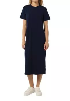 Платье из джерси MIT RUNDHALSAUSSCHNITT comma casual identity, темно-синий