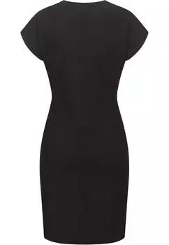 Платье из джерси MIT SEITLICH GERAFFTEM DETAIL UND RUNDHALS Cloud 5ive, черный