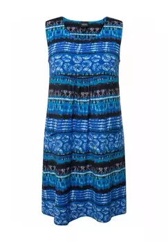 Платье из джерси MIXED STRIPE SLEEVELESS SWING Ulla Popken, синий