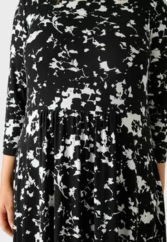 Платье из джерси MONO FLORAL MIDI Live Unlimited London, черный