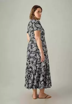 Платье из джерси MONO PAISLEY WRAP MIDI Live Unlimited London, черный