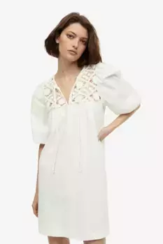 Платье из джерси на шнуровке H&M, бежевый