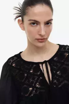 Платье из джерси на шнуровке H&M, черный