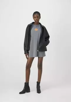 Платье из джерси Nmbohdi Zodiac Washed Dress Noisy May, угольно-серое