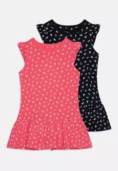 Платье из джерси NMFVIDA 2 PACK CAPSL DRESS Name it, цвет camellia rose/packdark sapphire