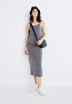 Платье из джерси NMKARIN SINGLET CONTRAST ANKLE DRESS Noisy May, серый