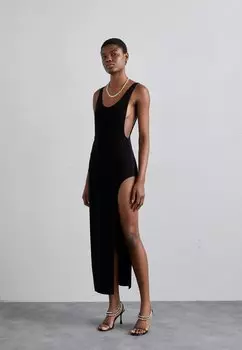 Платье из джерси Norma Kamali MARISSA WIDE SLIT GOWN, черный