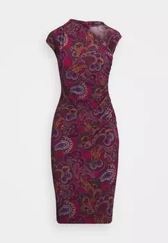 Платье из джерси PAISLEY STRETCH JERSEY CAP-SLEEVE DRESS Ralph Lauren, розовый