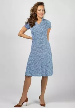 Платье из джерси PAULINE- FLORAL BLUE Stockholms Klanningsfabrik, синий