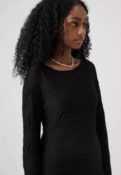 Платье из джерси PETITE TEXTURED DRESS Gina Tricot Petite, черный