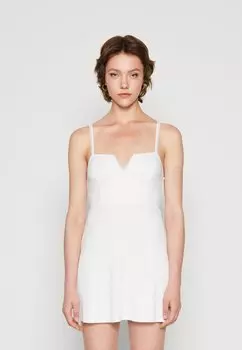 Платье из джерси Pintuck Bust Slim Mini American Eagle, белый