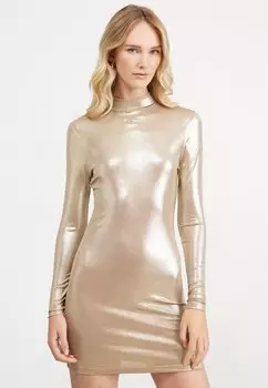 Платье из джерси ПЛАТЬЕ С ДЛИННЫМ РУКАВОМ Calvin Klein Jeans, матовый миндаль