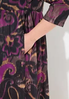 Платье из джерси PLUM SWIRL PRINT EMPIRE A-LINE POCKET Ulla Popken, темно-красный