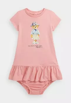 Платье из джерси POLO BEAR COTTON TEE DRESS & BLOOMER Ralph Lauren, розовый