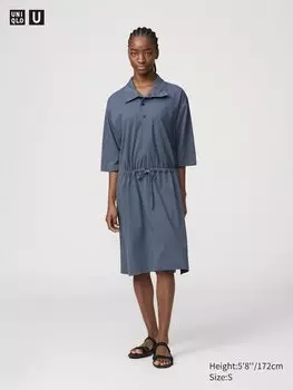 Платье из джерси (половина рукава) Uniqlo, серый