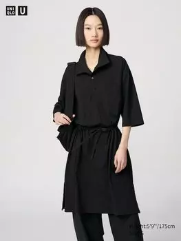 Платье из джерси (половина рукава) Uniqlo, черный