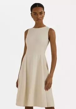 Платье из джерси PONTE FIT AND FLARE DRESS Lauren Ralph Lauren, слоновая кость
