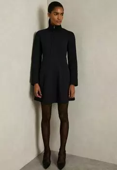 Платье из джерси REGULAR FIT KRYSTA ZIP NECK INTERLOCK Reiss, черный