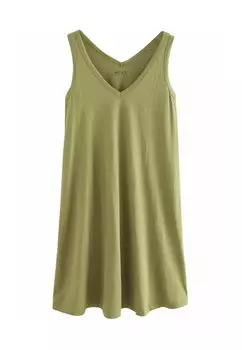 Платье из джерси REGULAR FIT SLEEVELESS V NECK SLOUCH Next, зеленый