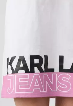 Платье из джерси REGULAR LOGO TEE DRESS Karl Lagerfeld, белый