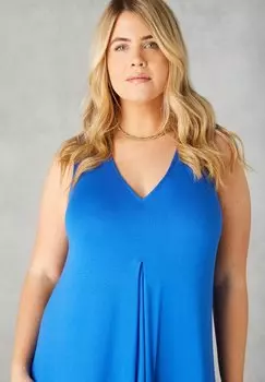 Платье из джерси Relaxed Midaxi Live Unlimited London, синее