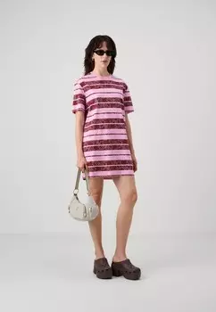 Платье из джерси RELAXED STRIPED TEE DRESS Karl Lagerfeld, цвет Moonlight Mauve