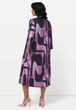 Платье из джерси RETRO PRINT 3/4 SLEEVE GOBLET Ulla Popken, фиолетовый