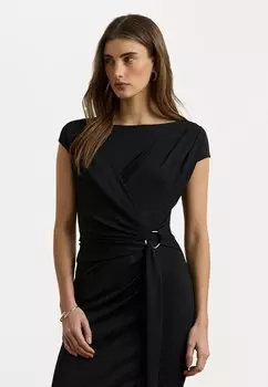 Платье из джерси RING TRIM JERSEY CAP SLEEVE DRESS - Cocktail dress / Party dress Lauren Ralph Lauren, черный