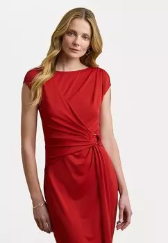 Платье из джерси RING TRIM JERSEY CAP SLEEVE DRESS - Cocktail dress / Party dress Lauren Ralph Lauren, красный