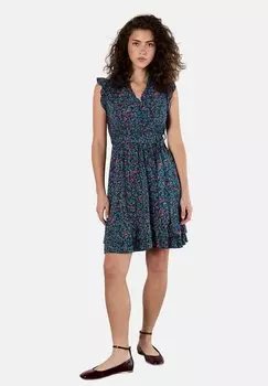 Платье из джерси RUFFLE FLORAL Apricot, синий