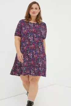 Платье из джерси с абстрактным узором FatFace Simone Fat Face, фиолетовый