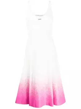 Платье из джерси с эффектом деграде OFF-WHITE, белый