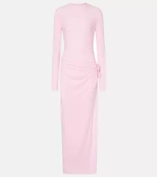 Платье из джерси с цветочной аппликацией Magda Butrym, розовый