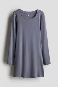 Платье из джерси с длинными рукавами H&M, синий
