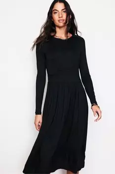 Платье из джерси с длинными рукавами Thea Boden, черный